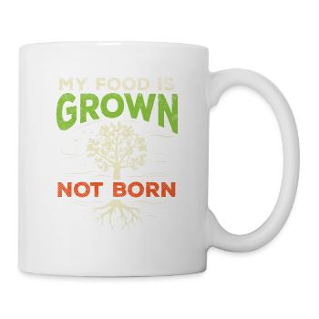 Veganer Vegetarischer Gärtner und Veganes Essen - Tasse - Weiß - Rechts