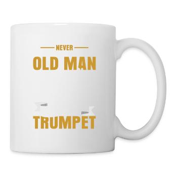 Ne sous-estimez jamais un vieil homme avec une trompette - Mug blanc - blanc - Droite