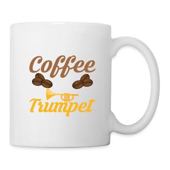 Running On Coffee & Trumpet Player Trumpeter - Tasse - Weiß - Rechts