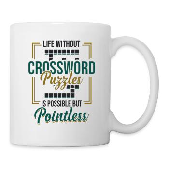 Amateurs de mots croisés, Mots croisés - Mug blanc - blanc - Droite