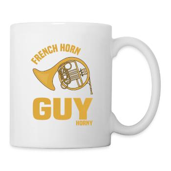 French Horn Guy Just a Normal Guy Horn player Horn P - Mug - white - Right