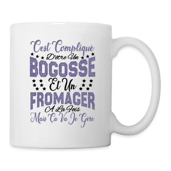 c'est compliqué d'être un Bogosse et un Fromager. - Mug blanc - blanc - Droite