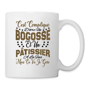 c'est compliqué d'être un Bogosse et un Pâtissier. - Mug blanc - blanc - Droite