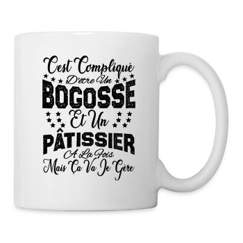 c'est compliqué d'être un Bogosse et un Pâtissier. - Mug blanc - blanc - Droite