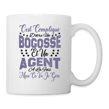 c'est compliqué d'être un Bogosse et un Agent. - Mug blanc - blanc - Droite