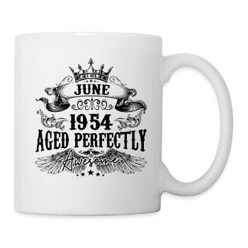 1954 | June Aged Perfectly 1954 Geburtstagsgeschenk - Tasse - Weiß - Rechts
