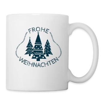 Frohe Weihnachten - Tannenbäume Weihnachtsbäume - Tasse - Weiß - Rechts