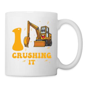 1. Geburtstag, 1 Jahr alt! Kids, Boy Junge Bagger - Tasse - Weiß - Rechts