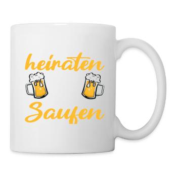 Poltern JGA Mann Bräutigam Junggesellenabschied - Tasse - Weiß - Rechts