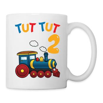 2. Geburtstag, 2 Jahre Züge! Kids, Boy Junge Zug - Tasse - Weiß - Rechts