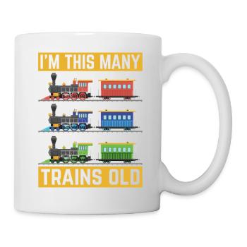 3ème anniversaire, 3 ans trains Lok Kids, garçon garçon - Mug blanc - blanc - Droite