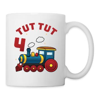 4ème anniversaire, 4 ans trains Lok Kids Boy Boy train - Mug blanc - blanc - Droite