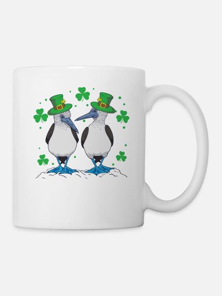 St. Patricks Day Blaufußtölpel Vogel - Tasse - Weiß
