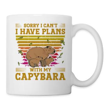 Sorry I Can't I Have Plans With My Capybara - Tasse - Weiß - Rechts