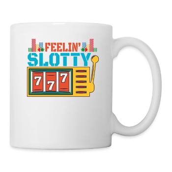Kasino Glücksspiel Spielautomat Kartenspiel - Tasse - Weiß - Rechts