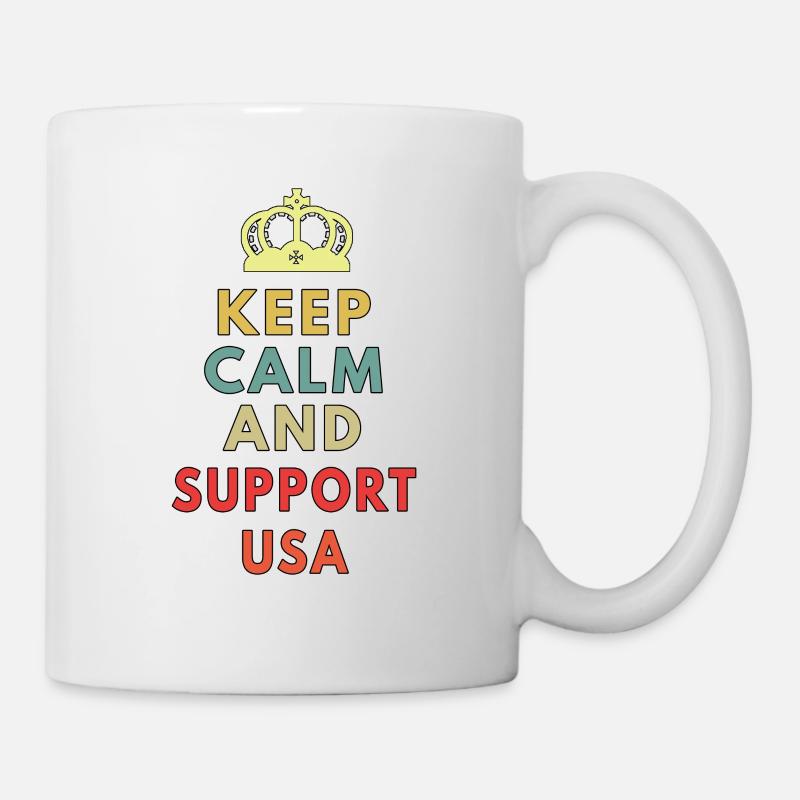 keep calm and support usa - Mug - white