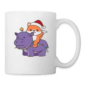 Christmas Hippo Fox Merry Christmas Hippo - Mug - white - Right