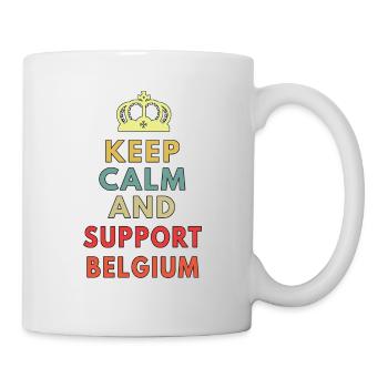 keep calm and support belgium - Mug - white - Right