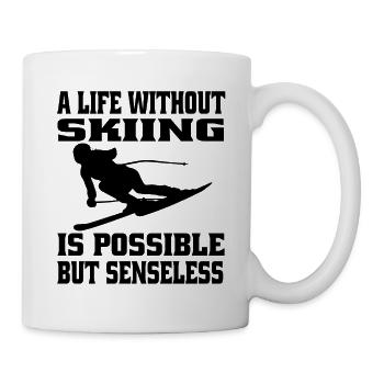 Skifahrer Ski Wintersport Skifahren Weihnachten - Tasse - Weiß - Rechts