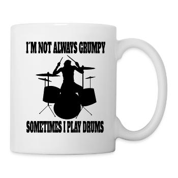 Batterie drôle disant batteur musicien - Mug blanc - blanc - Droite