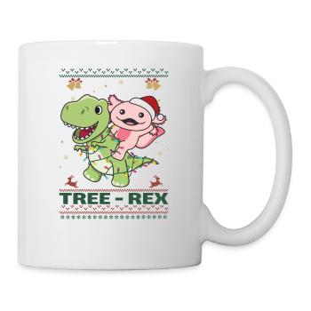 Joyeux Noël moche Noël Axolotl Arbre Rex - Mug blanc - blanc - Droite