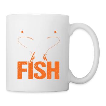Angler outfit for fishing and fishing, fish - Mug - white - Right