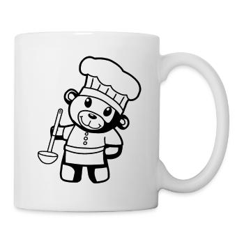 Hobbykoch Kochkunst Teddybär Koch Suppenkelle Bär - Tasse - Weiß - Rechts