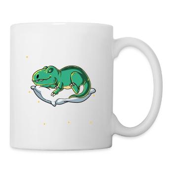 Schlafende T-Rex Ich schlafe regelmäßig - Tasse - Weiß - Rechts
