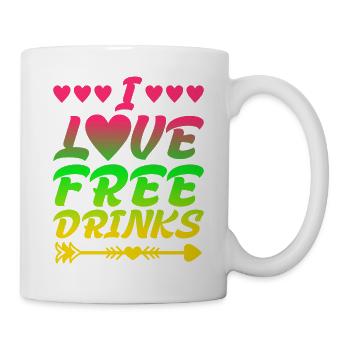 I Love Free Drinks - Tasse - Weiß - Rechts