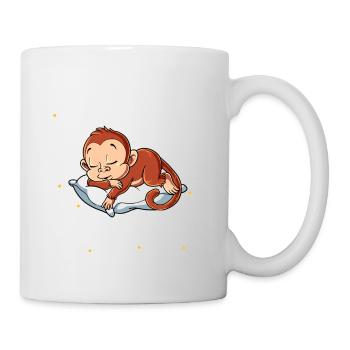 Schlafaffe Ich mache regelmäßig ein Nickerchen - Tasse - Weiß - Rechts