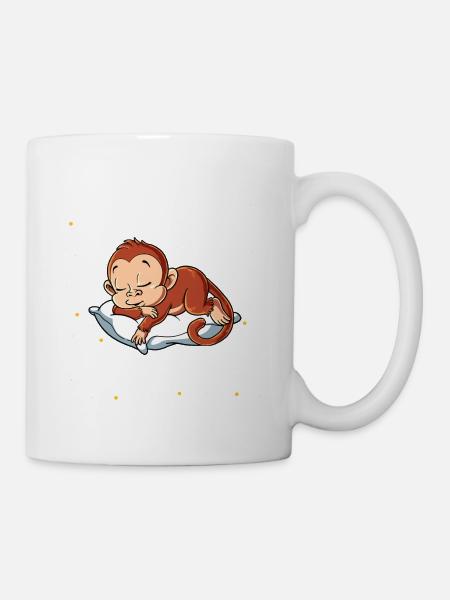 Schlafaffe Ich mache regelmäßig ein Nickerchen - Tasse - Weiß