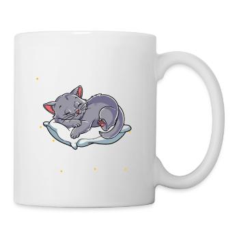 Schlafende Katze Ich mache regelmäßig ein Nickerchen - Tasse - Weiß - Rechts