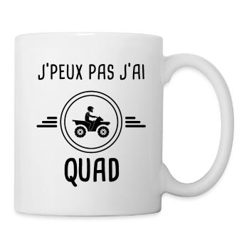 je peux pas j'ai quad pour conducteur - Mug blanc - blanc - Droite