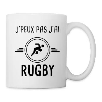 je peux pas j'ai rugby joueur pour rugbyman - Mug blanc - blanc - Droite