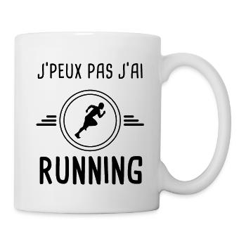 je peux pas j'ai running pour coureur - Mug blanc - blanc - Droite