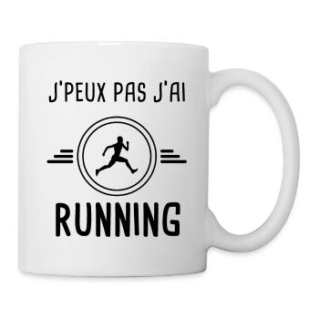 je peux pas j'ai running courir pour coureur - Mug blanc - blanc - Droite