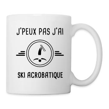 je peux pas j'ai ski acrobatique pour skieur - Mug blanc - blanc - Droite