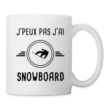 je peux pas j'ai snowboard pour snowboarder - Mug blanc - blanc - Droite