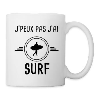 je peux pas j'ai surf surfeur pour surfeur - Mug blanc - blanc - Droite