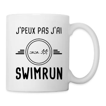 je peux pas j'ai swimrun pour triathlète - Mug blanc - blanc - Droite