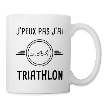 je peux pas j'ai triathlon pour triathlète - Mug blanc - blanc - Droite