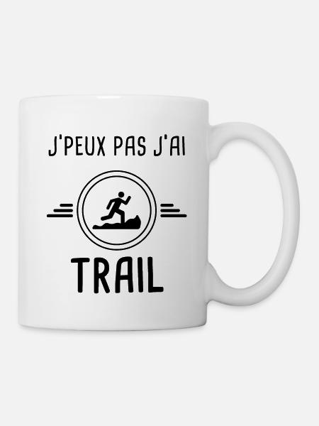 je peux pas j'ai trail pour traileur - Mug blanc - blanc