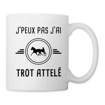 je peux pas j'ai trot attelé pour driver - Mug blanc - blanc - Droite