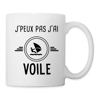 je peux pas j'ai voile pour cycliste - Mug blanc - blanc - Droite