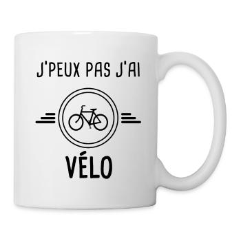 je peux pas j'ai vélo pour cycliste - Mug blanc - blanc - Droite