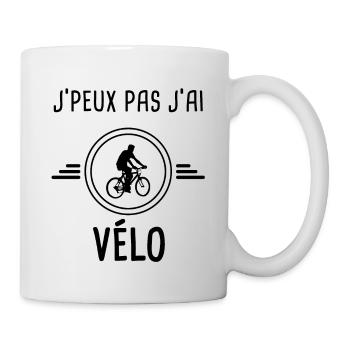 je peux pas j'ai vélo vtt pour cycliste - Mug blanc - blanc - Droite
