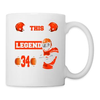 This sports legend is now 34, rugby game 34. - Mug - white - Right