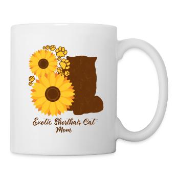 Sunflower Mom - Chat exotique à poil court - Mug blanc - blanc - Droite