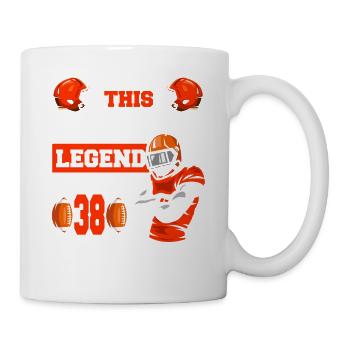 Diese Sportlegende Ist Jetzt 38, Rugbyspiel 38. - Tasse - Weiß - Rechts