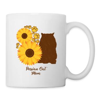 Mère tournesol - Chat persan - Mug blanc - blanc - Droite